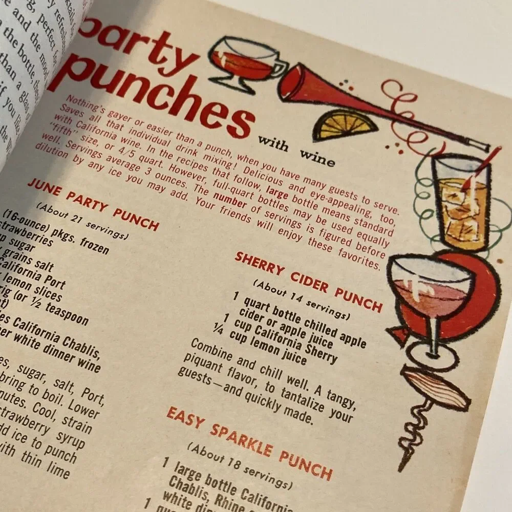 Vintage HOW COOK W CALIFORNIA WINES Mixed Drink Recipe Booklet Set Of 2